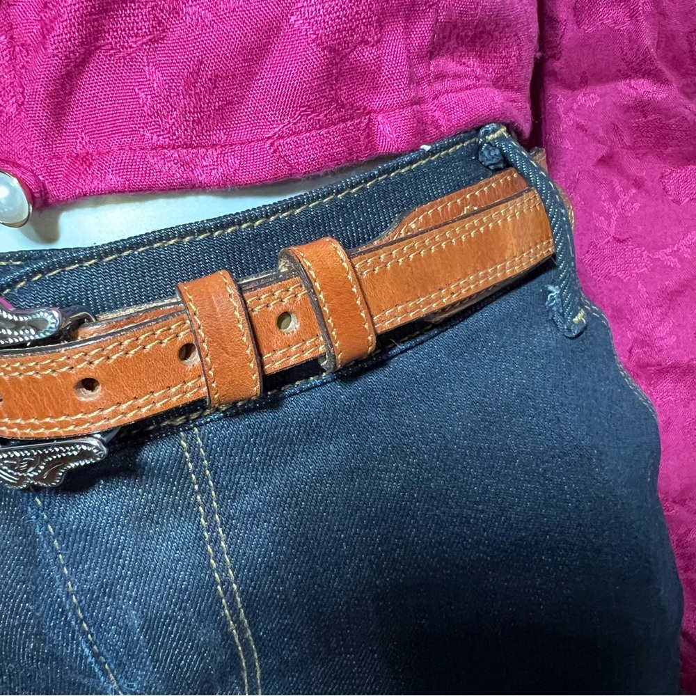 Silver Creek LEEGIN LEATHER Size 32 BELT Southwestern STEER - Picture 2 of 15